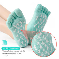 MoyRetty socks worn overnight in bedroom for restful foot treatment