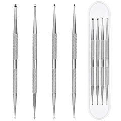 Mozeat Lens front view of 4-piece dotting tools showing kit and box for easy storage