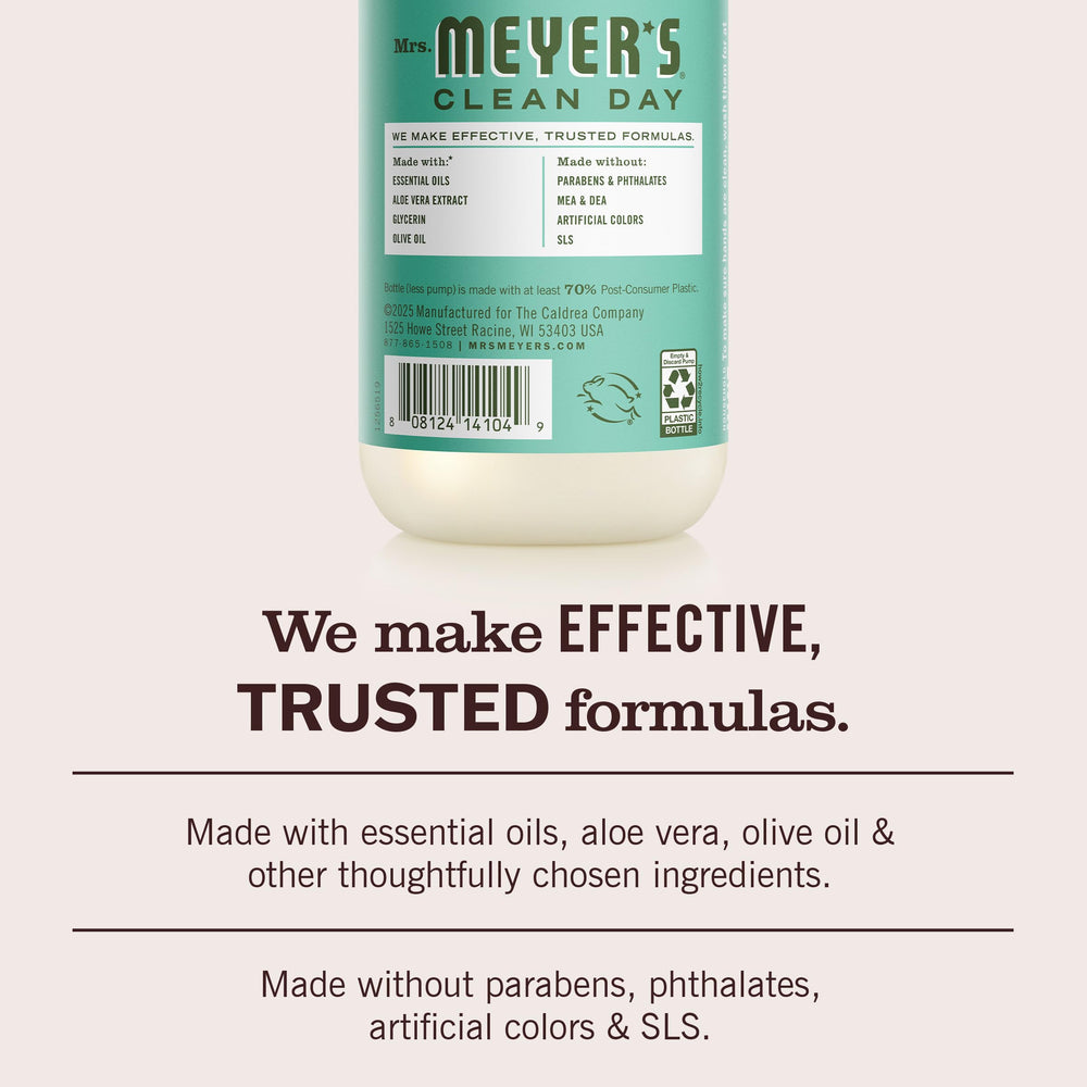 mrs. meyer's label ingredients view showing plant-based formula transparency