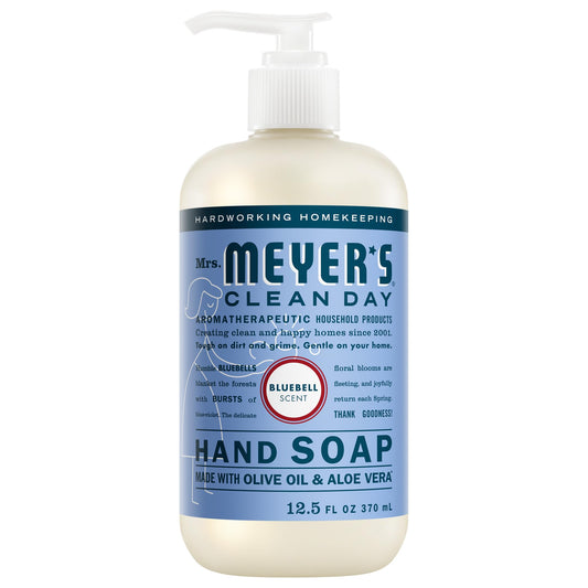 Mrs. Meyer's Bluebell front bottle showing label and volume for quick recognition and clarity