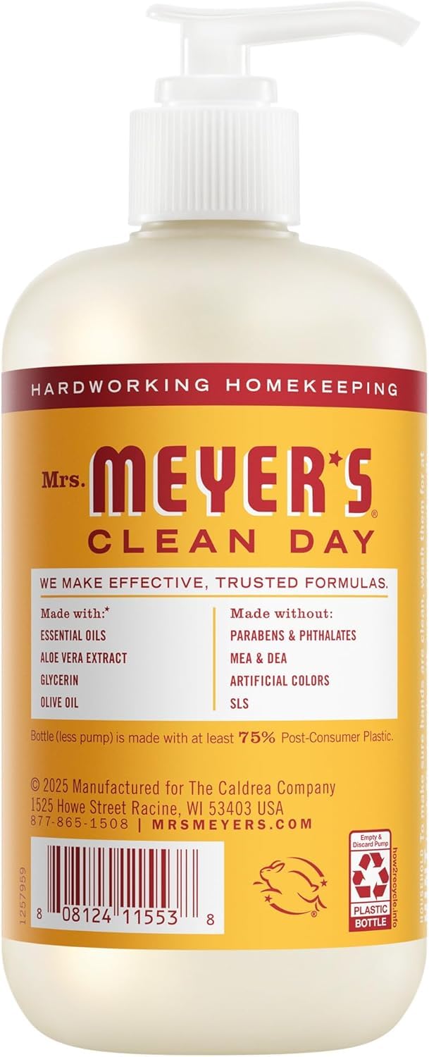 Mrs. MEYER'S bottle pump close-up illustrating easy dispensing and control