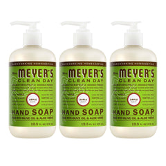 Mrs. Meyer's bottle front view showing Juicy Apple scent and inviting design benefit