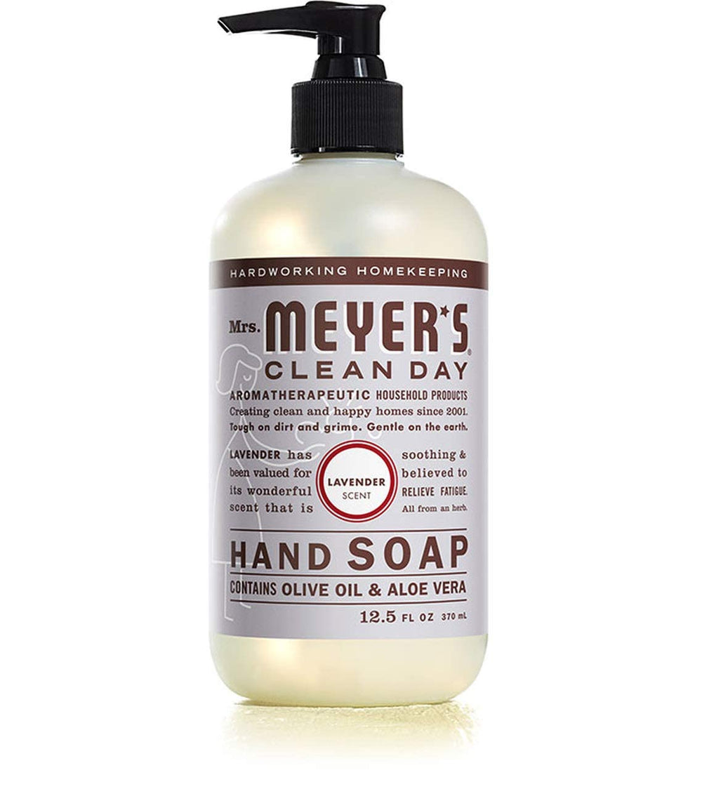 Mrs. MEYER'S in-use at kitchen sink emphasizing fresh Lemon Verbena scent while cleaning hands