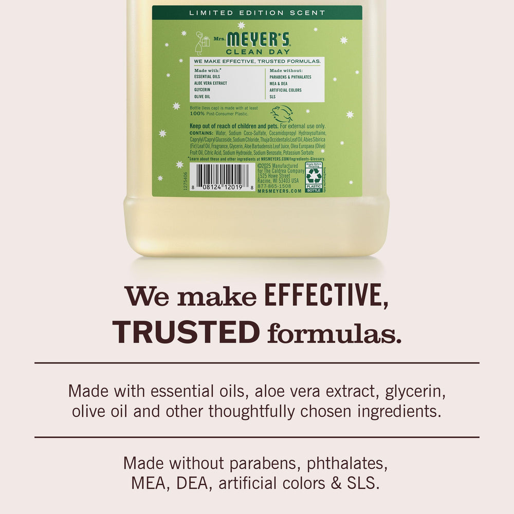 Foamy hand soap texture from Mrs. Meyer's showing gentle, moisturizing lather