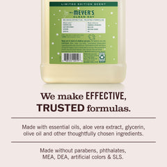 Foamy hand soap texture from Mrs. Meyer's showing gentle, moisturizing lather