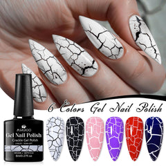 MSRUIOO crackle effect close-up revealing dramatic patterned nail texture and contrast