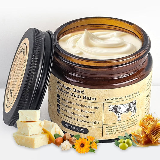 MTGBO front jar showing whipped tallow balm and natural hydration benefits
