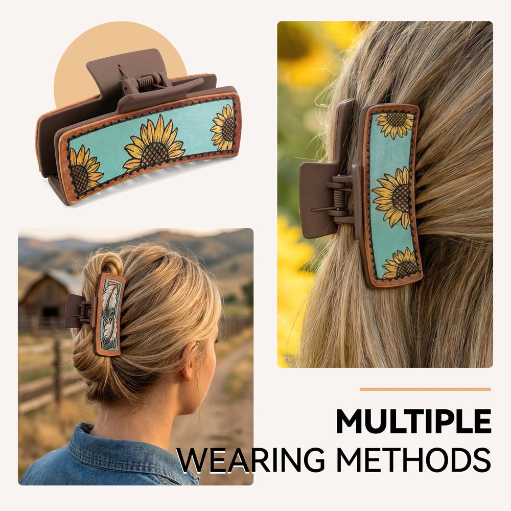 Mtiyoose leather-look texture detail showing rustic western pattern and visual interest.