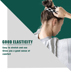 MTLEE scrunchie worn in a ponytail demonstrating secure hold and comfortable benefit