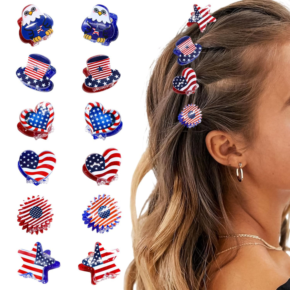 Mtruil front packaging showing 12 patriotic glitter clips and value
