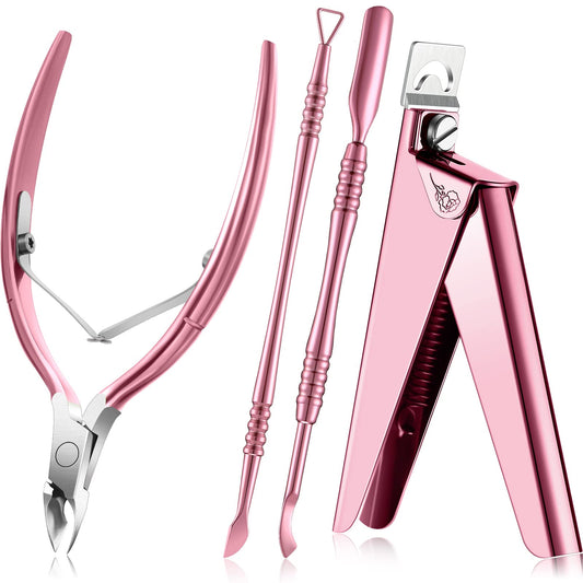Mudder front packaging of pink-rose manicure set, professional look and protection