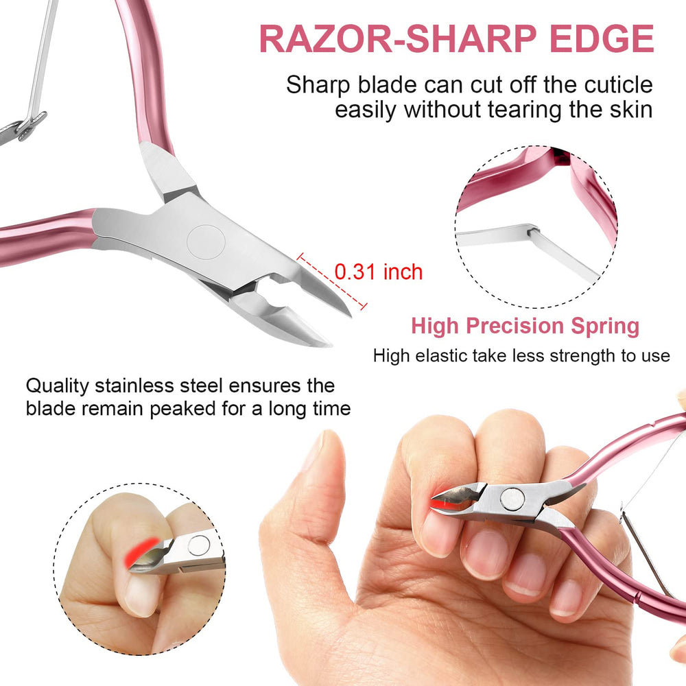 Mudder pointed acrylic nail clipper close-up showing precision for clean trims