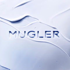 Mugler Angel pump and label detail highlighting brand and product clarity
