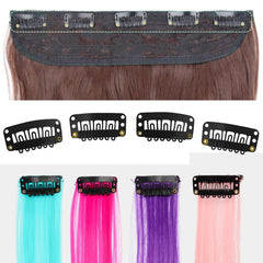 MUIIGOOD clip sewn onto hair weft ready to snap in for easy installation