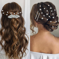 Mulzile spiral hair gems detail showing metal alloy twist and pearl for secure hold