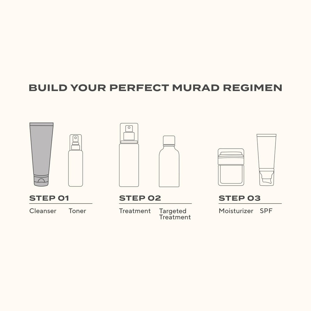 Murad on bathroom shelf lifestyle scene encouraging daily routine