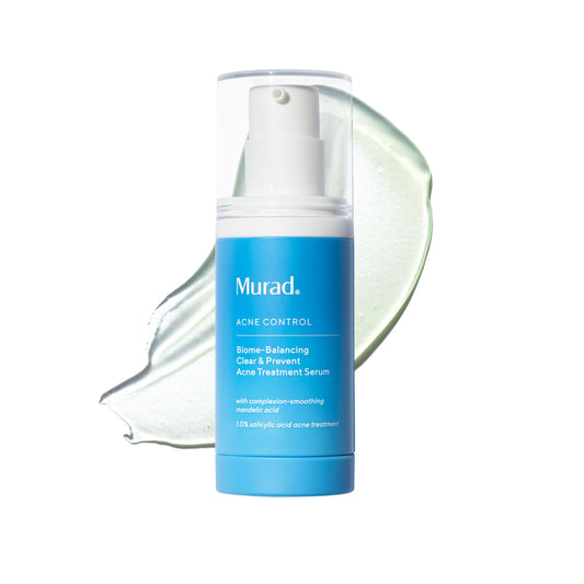 Murad front packaging showing acne treatment bottle and clear branding for reassurance