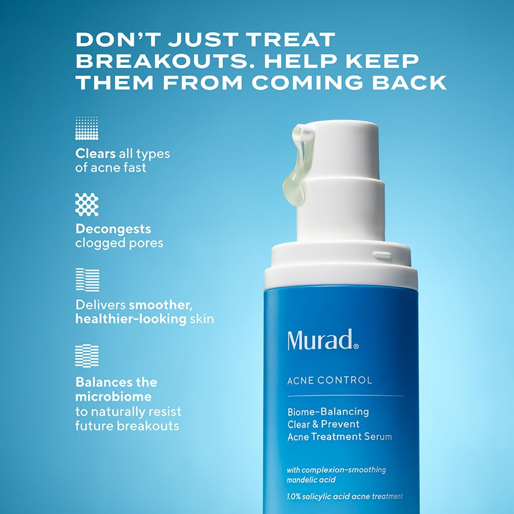 Murad close-up label highlighting key acids for targeted pore clearing