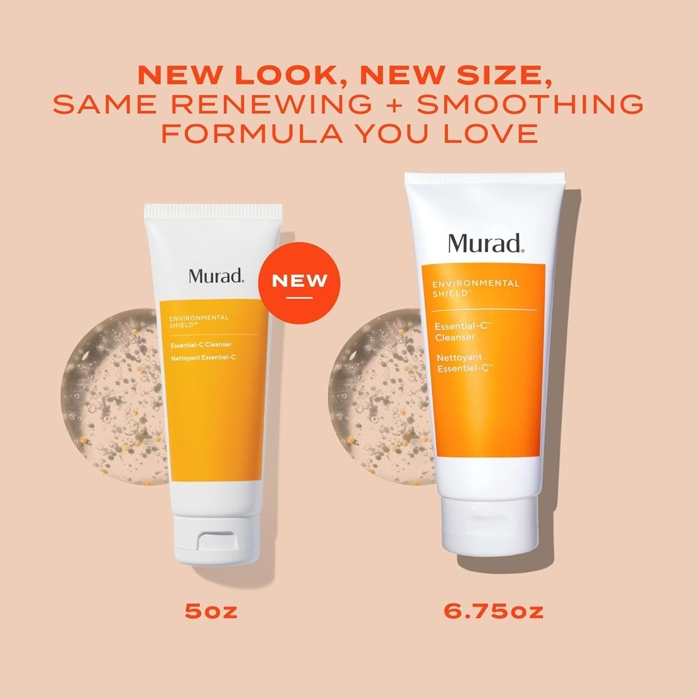 Murad bottle beside ruler showing 5.0 fl oz scale and portability