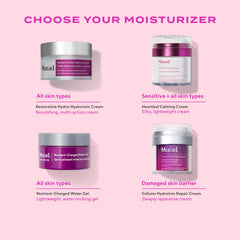 Murad gel bottle staged with sunscreen and serum showing layering compatibility