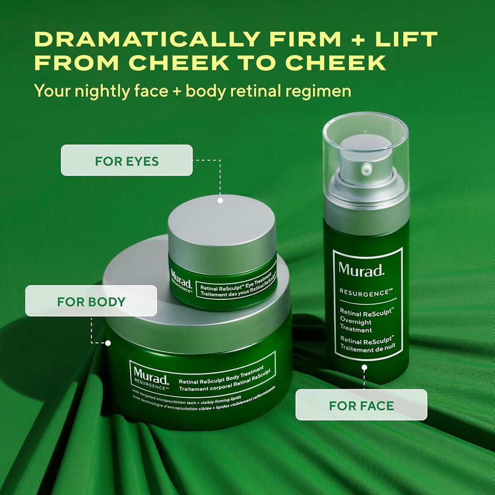 Murad product on bathroom shelf in routine setting promoting nightly use benefit