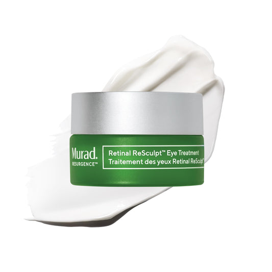 Murad retinal ReSculpt front jar showing compact design and premium eye treatment benefit