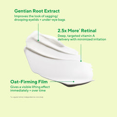 Murad retinal ReSculpt oat firming film detail emphasizing immediate lifting effect benefit