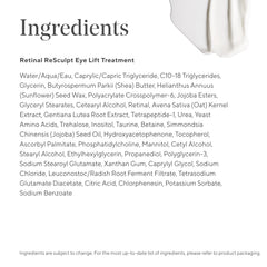 Murad retinal ReSculpt packaging side label showing ingredient callouts and usage benefit
