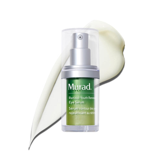Murad retinol eye serum front packaging showing compact travel-friendly bottle and benefits