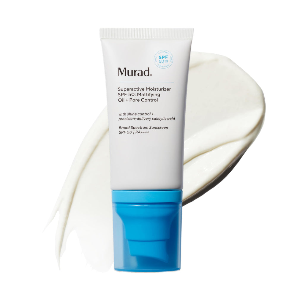 Murad front packaging showing SPF 50 and mattifying benefits