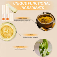MUREND applying balm to lips demonstrating hydration and softened lines