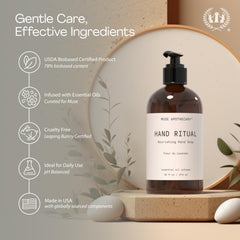 Muse Apothecary on bathroom counter with decor showing lifestyle appeal and gift-ready presentation benefit