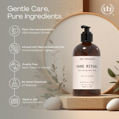 Muse Apothecary bottle placed at a bathroom sink creating a calming ritual scene