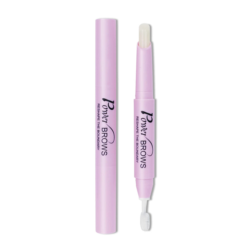 Music Flower front packaging showing clear brow wax pen and brush for easy styling