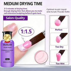 MUSILAN application brush picking up acrylic bead for precise sculpting benefit