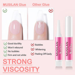 MUSILAN close-up of bonded acrylic tip showing clean durable finish