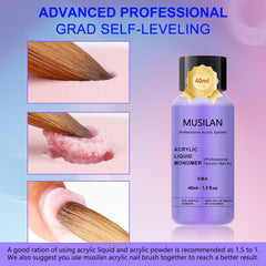 MUSILAN finished nail extensions showcasing bright, long-lasting manicure results