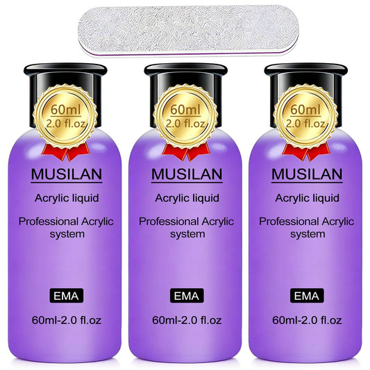 MUSILAN front bottle showing clear monomer and readable label for quick identification