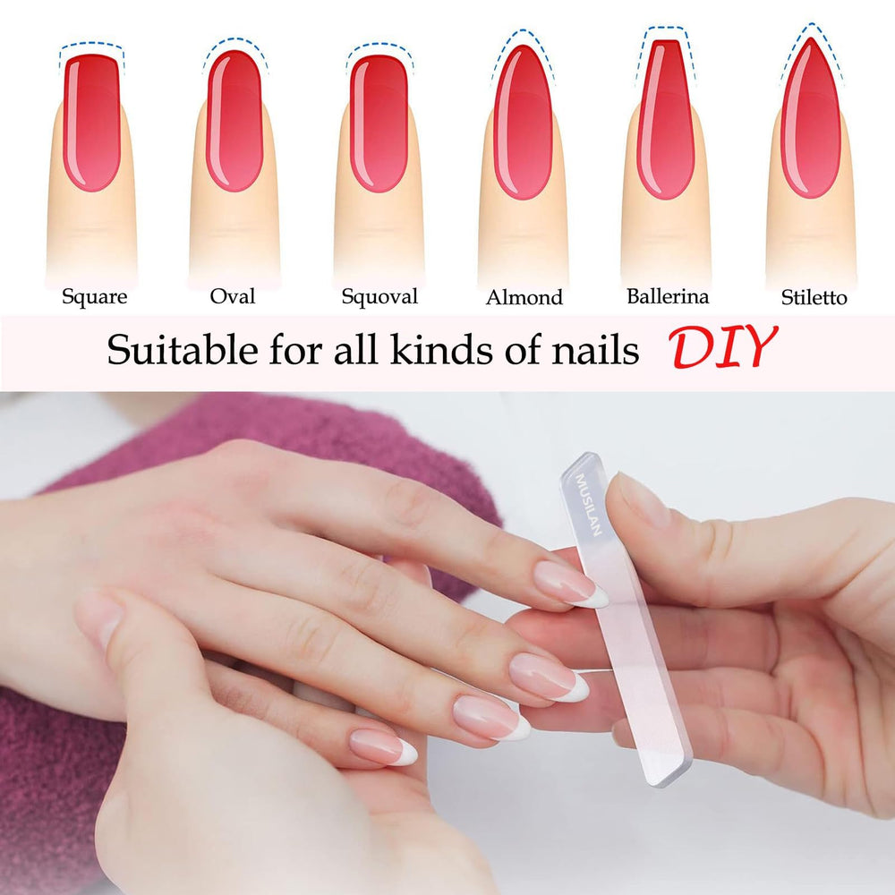 MUSILAN at-home manicure scene showing professional results with quick dry glue