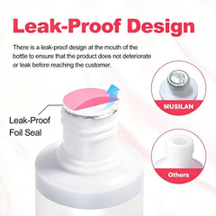 MUSILAN 150ml bottle held in hand showing scale and convenient salon supply