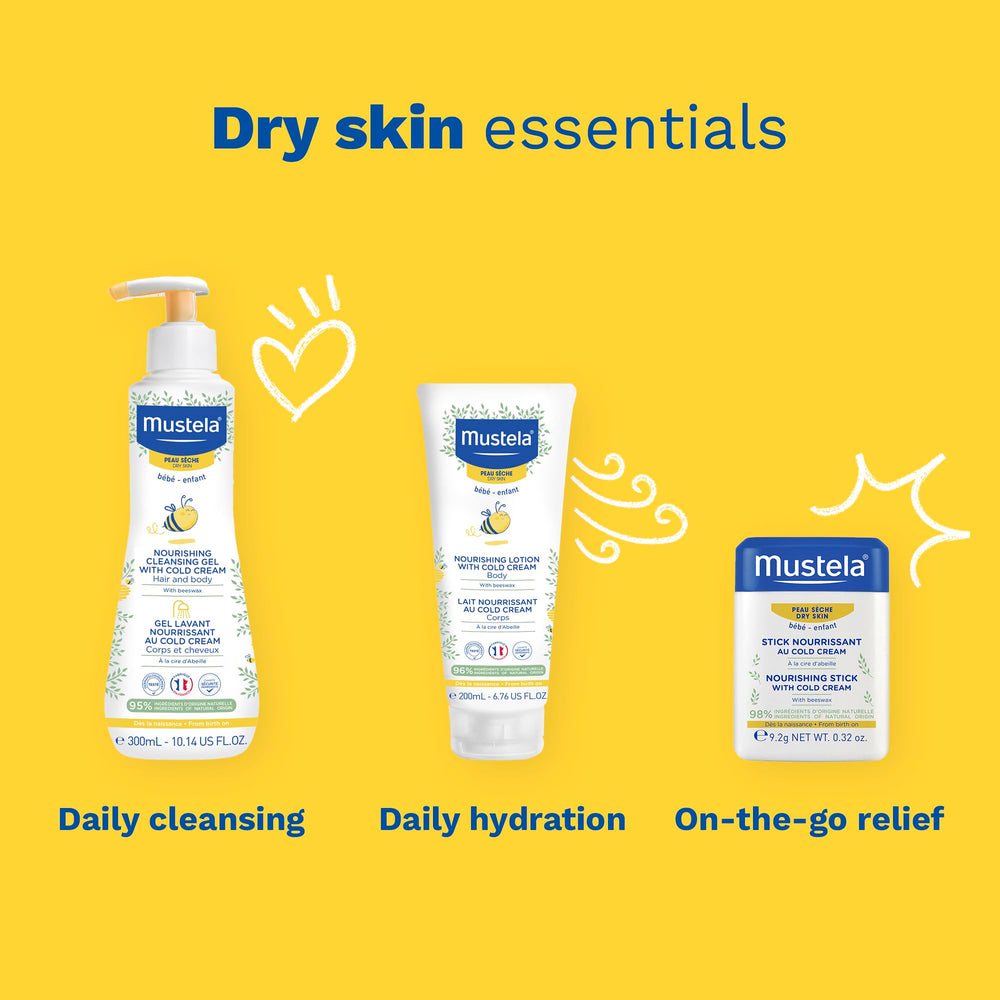 Mustela lifestyle scene with stroller illustrating outdoor skin protection