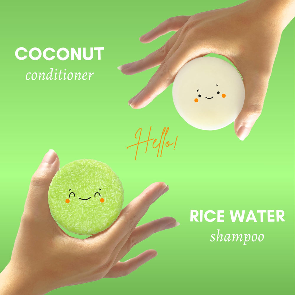 Muun hands lathering shampoo bar under shower for easy use