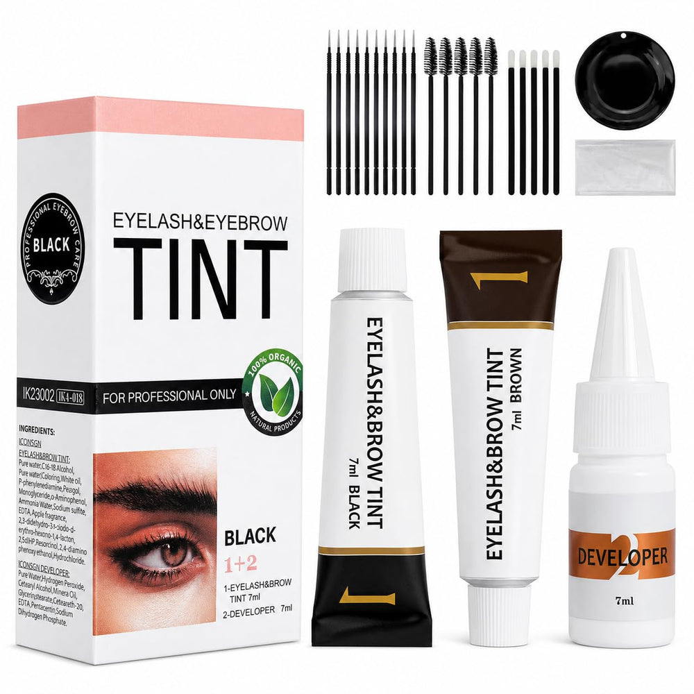 MVC front packaging showing compact tint kit and shade labels, clear identification benefit
