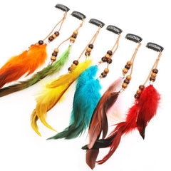 MWOOT feather extension clipped into braid adding boho accent and instant visual interest