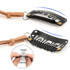 MWOOT feather extensions held in hand showing compact size and easy portability
