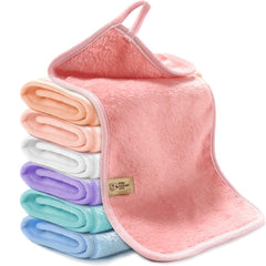 my novel things front packaging showing the 7-color towel set and eco benefit