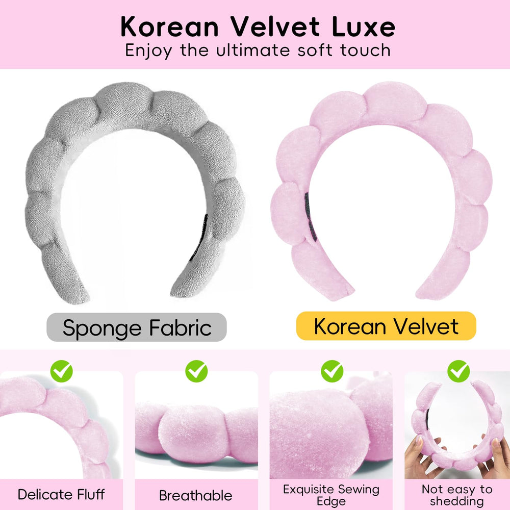 my novel things headband on model side profile demonstrating hair kept dry benefit