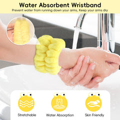 my novel things wristband absorbing water droplets, prevents arm drips and clothing wetting