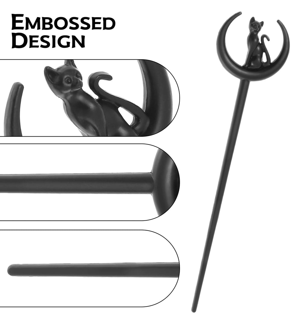 MYAROMA FINDINGS hair sticks in bun showing decorative hold benefit