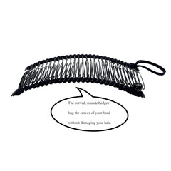 MYEAST in-use high ponytail demonstrating stretchy band and firm grip